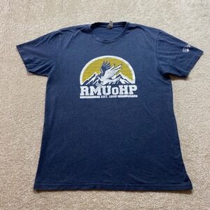 RMUOHP Eagle Mountain EST 1998 Graphic Tee Shirt Mens Large Blue‎ Short Sleeve